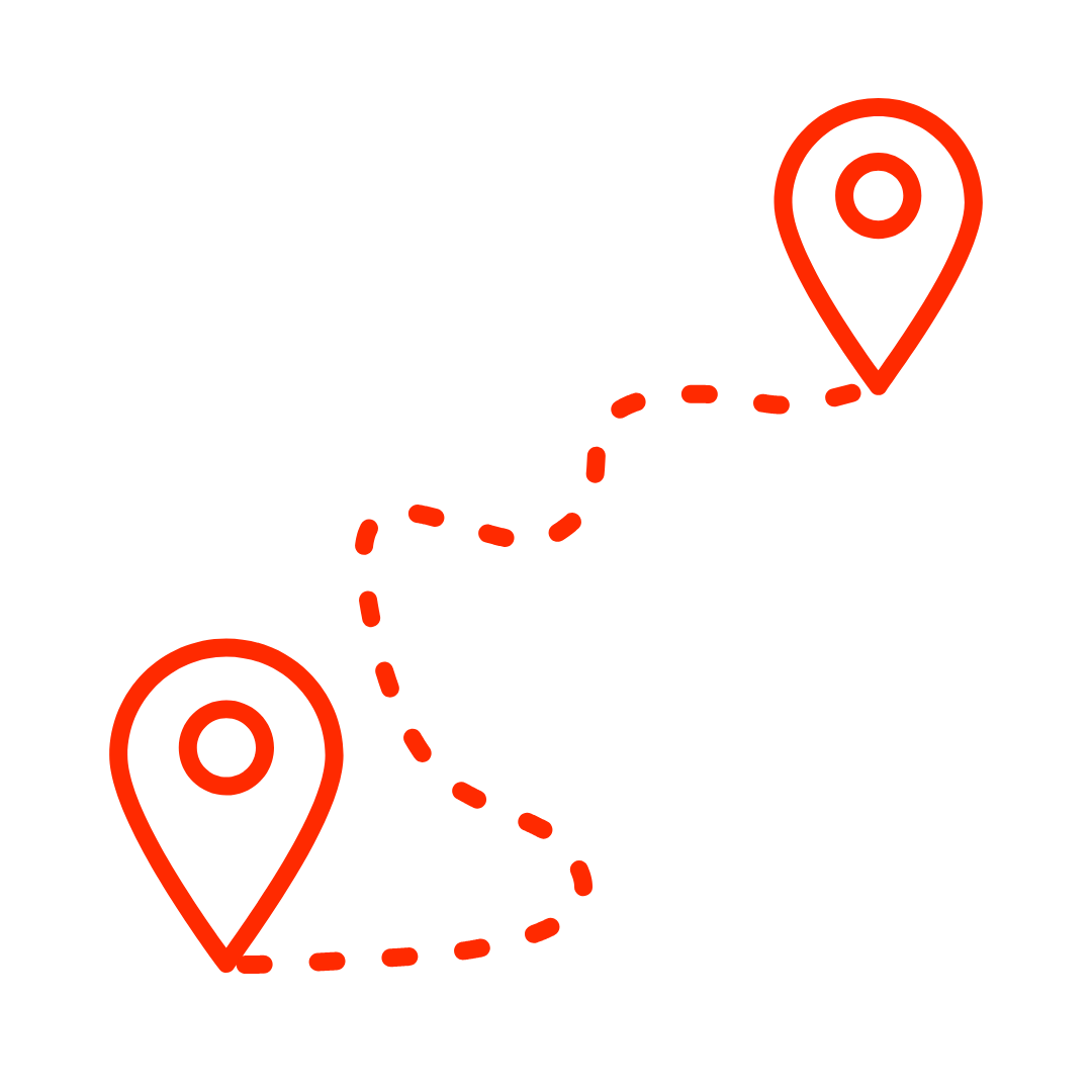 ícone de uma trajetória em um mapa